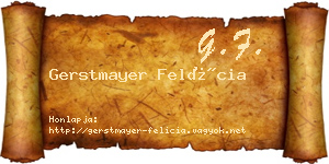 Gerstmayer Felícia névjegykártya